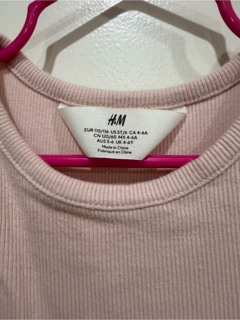 H&M kids Light Pink Ribbed Crewneck Dress - Picture 3 of 3